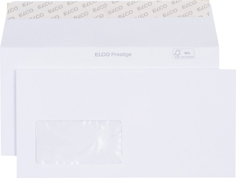 Elco Couvert C5/6, Fenster links, Haftklebung, weiss, 120 g/m² – 250 Stk.