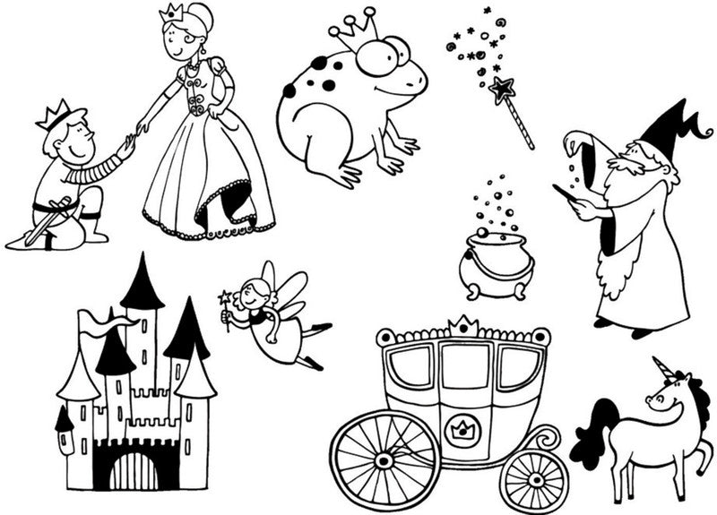 Aladine kids Aladine – Motivstempel – Feen, 10 Motive, Ø 95 mm, Schwarzes Stempelkissen