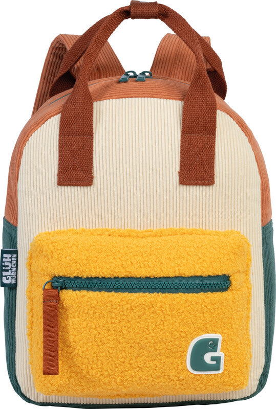 Glühwürmchen Kindergartenrucksack Elena – 7 l, mit Namensschild, Polyester – Gelb/Braun, 240 × 300 × 100 mm