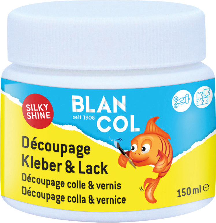 BLANCOL Bastelkleber – 150 ml – seidiger Glanz – trocknet transparent, lösungsmittelfrei
