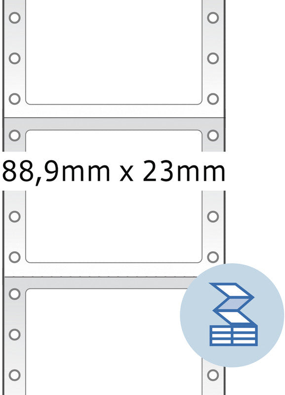 HERMA Druckeretiketten, 89 mm × 23 mm, weiss, Papier, selbstklebend, 6000 Etiketten