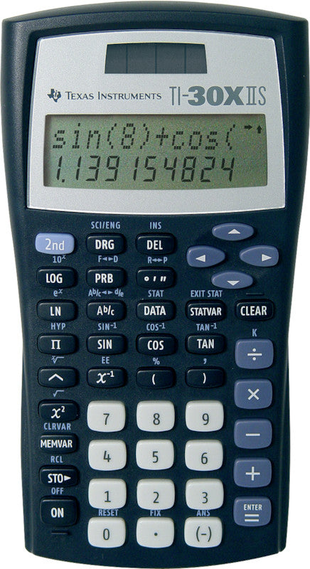 Texas Instruments Taschenrechner TI-30X II – 11-stellig, 2-zeilig LC, wissenschaftlich, Solar + Batterie