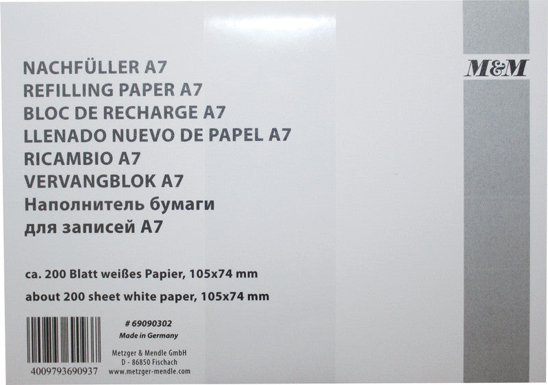 Metzger & Mendle Ersatzzettel – 105 × 74 mm – Papier