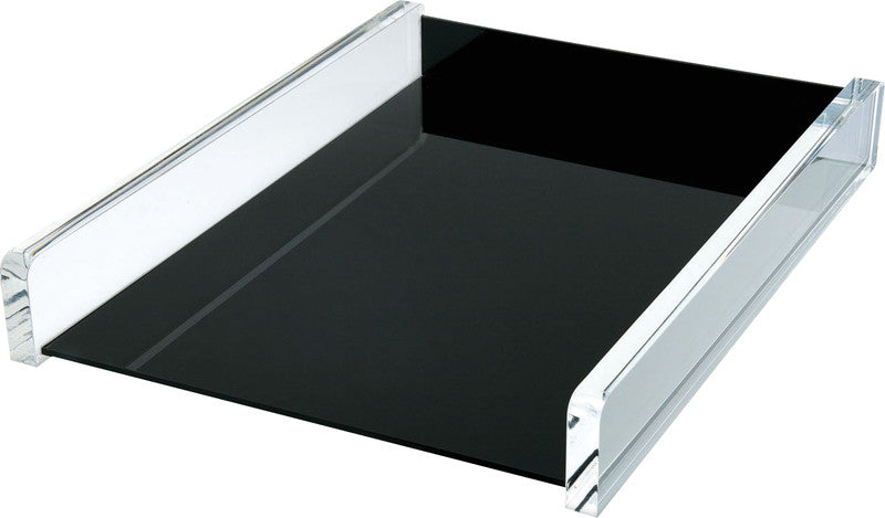 Wedo Briefkorb – Kunststoff, für A4, stapelbar, glänzend, schwarz, B 245 × H 50 × T 310 mm