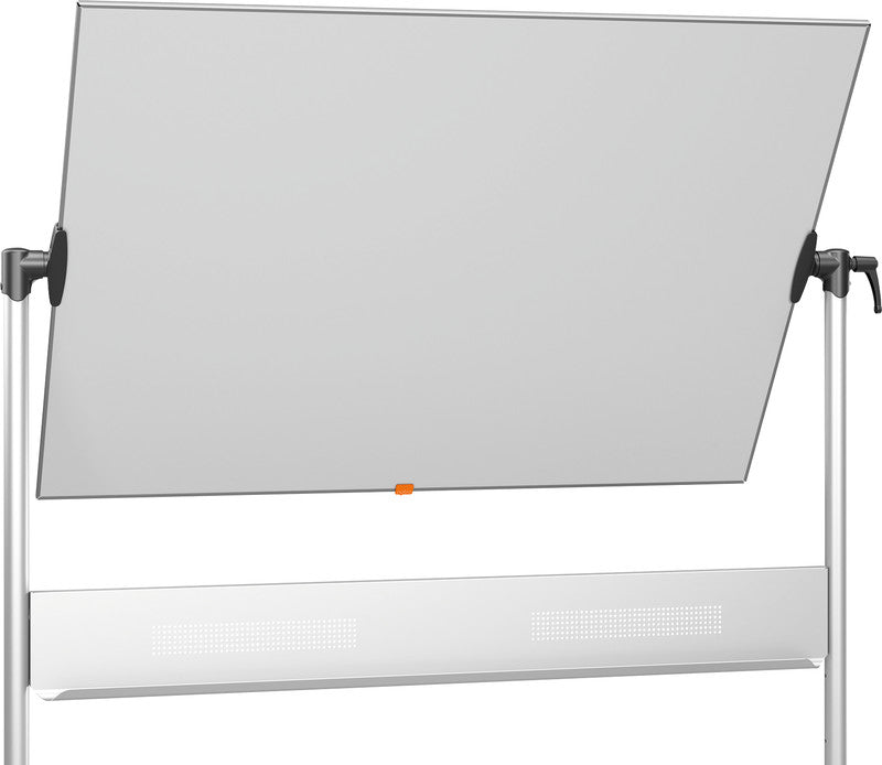 Nobo Whiteboard – 120 × 90 cm, Emaille, magnetisch, Aluminiumrahmen, mobil, beidseitig, inkl. Stift, Stifteablage