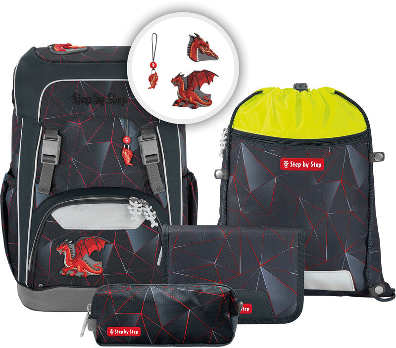 Step by Step Schulrucksack-Set Giant – 5-teilig – Dragon Drako – aus rPET