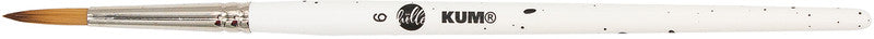Kum Pinsel – Grösse 6, rund, Länge 130 mm, Birkenholz, Synthetikhaare, Aluminiumzwinge, handgefertigt