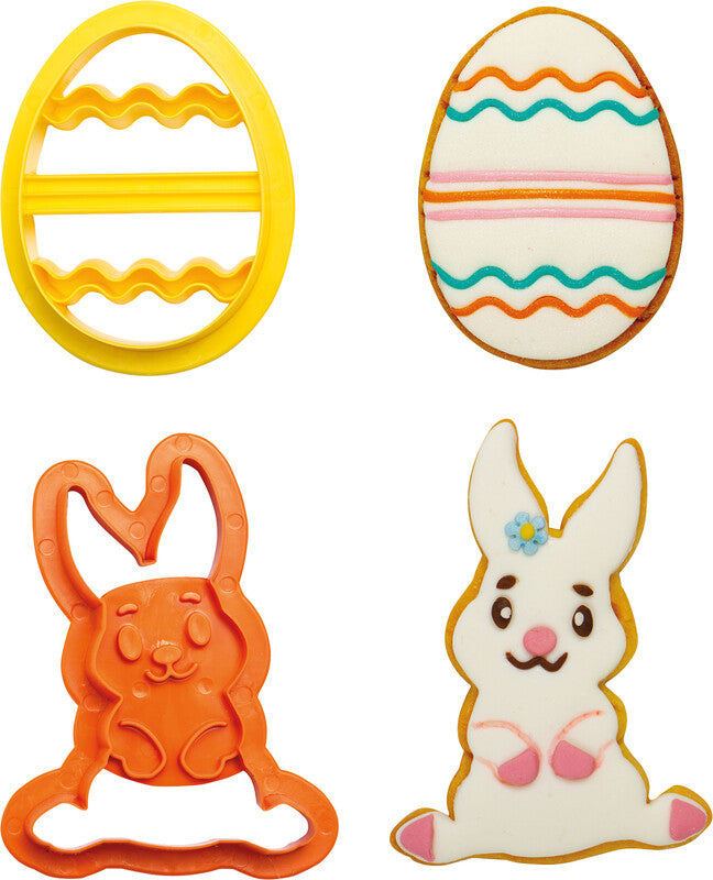 Decora Mini-Oster-Ausstecher – Hase & Ei – Kunststoff – Mehrfarbig – 2 Stück