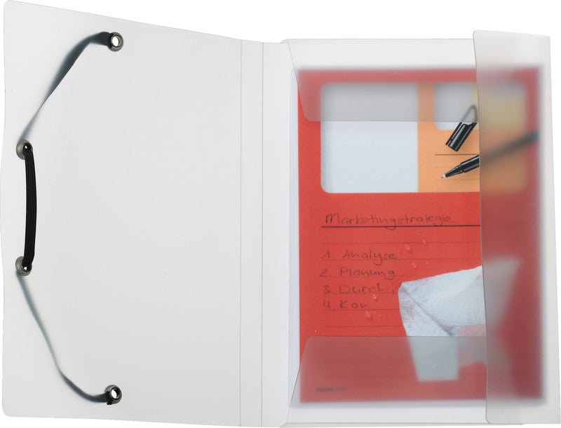 Kolma Sammelmappe für A6, Kunststoff, transparent, mit Gummizug