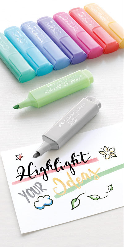 Faber-Castell 46 Pastell Textmarker Farben sortiert Pastell – Keilspitze, 1–5 mm, nachfüllbar