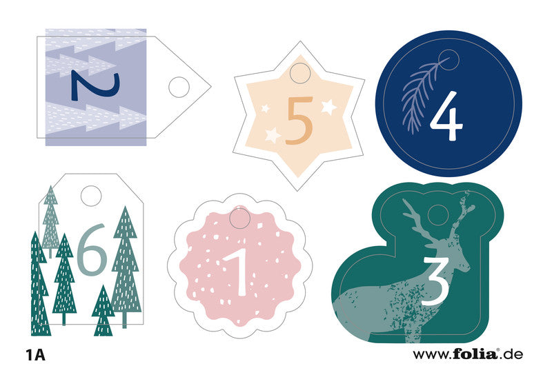 Folia Adventskalender-Set – 24 Beutel – 100 × 130 mm