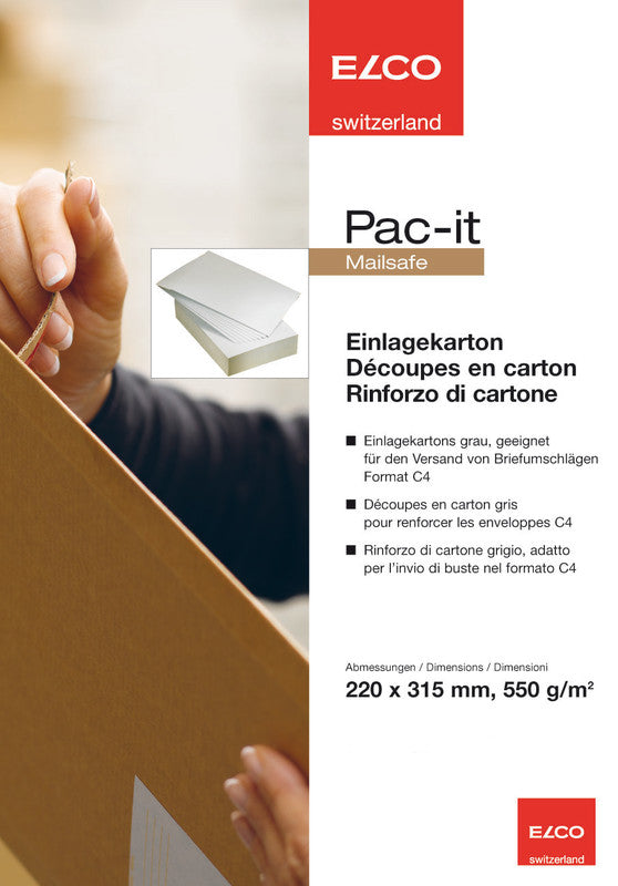Elco Zwischenlage/Trenner (Karton) – 220 × 315 × 0,75 mm – Vollkarton, grau