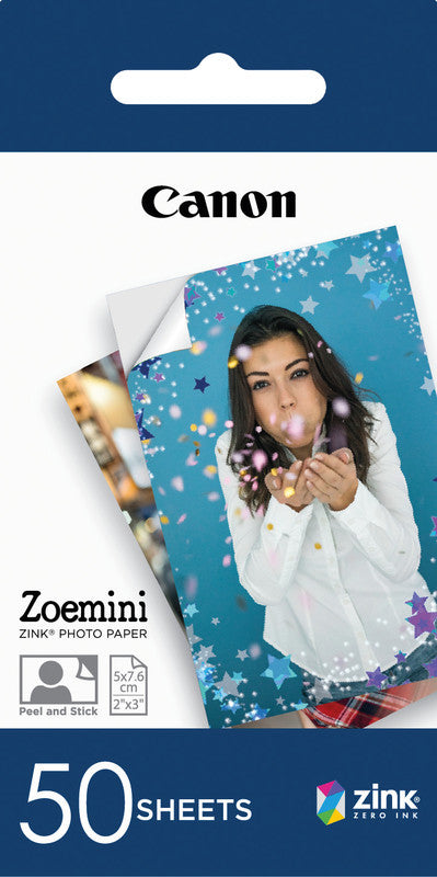 Canon ZINK Fotopapier – glänzend, 50 × 76 mm, 50 Blatt – für Canon Zoemini