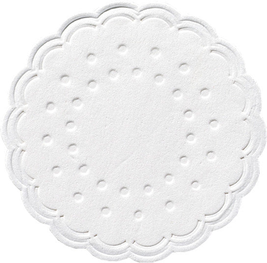Duni Tassenuntersetzer aus Papier, weiss, Ø 75 mm, 25 Stück, 8-lagig, kompostierbar, FSC