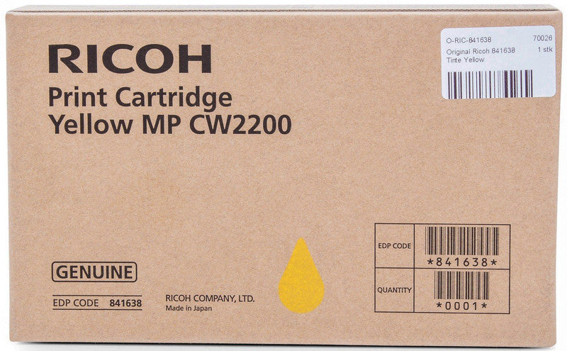 Ricoh Tintenpatrone, Gelb, 460 Seiten – für Farb-Laserdrucker/Multifunktionsgeräte