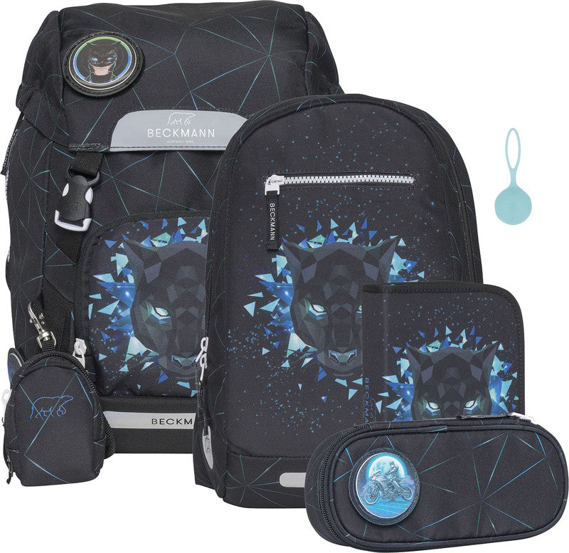 Beckmann Classic Schulrucksack 1st – 6-teilig – Panther – 24×37×25 cm – aus recycelten PET-Flaschen