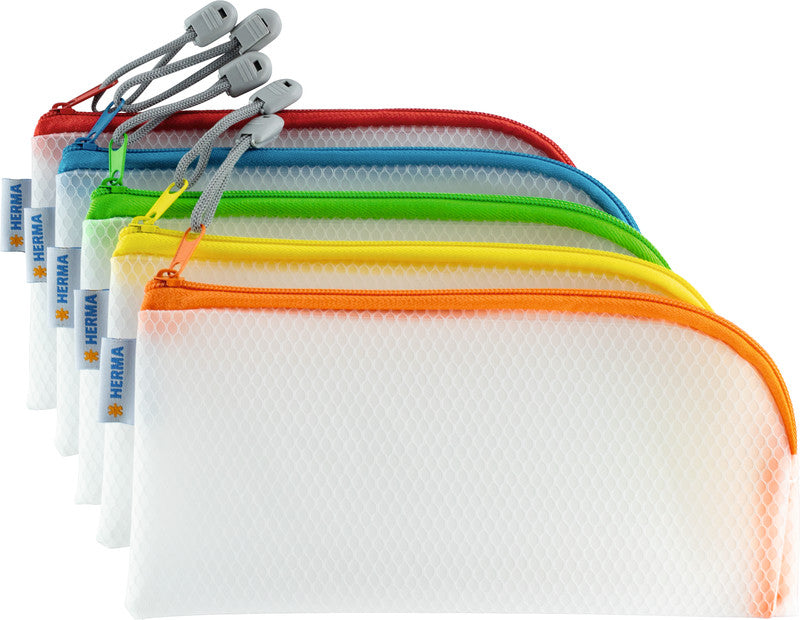 HERMA Reissverschlusstasche – Blau – Kunststoff – 36,0 × 28,0 × 0,7 cm