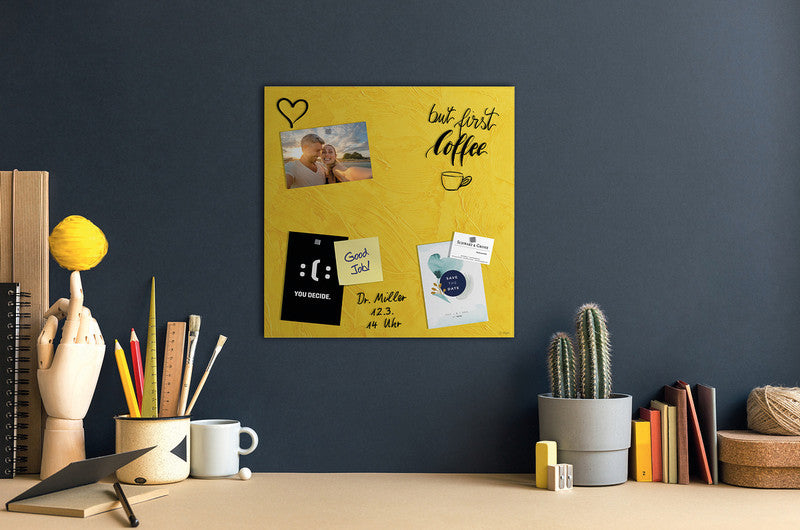 Sigel Whiteboard – 48 × 48 cm, Glas, magnetisch, Wandmontage, inkl. Magnete, Montagesatz