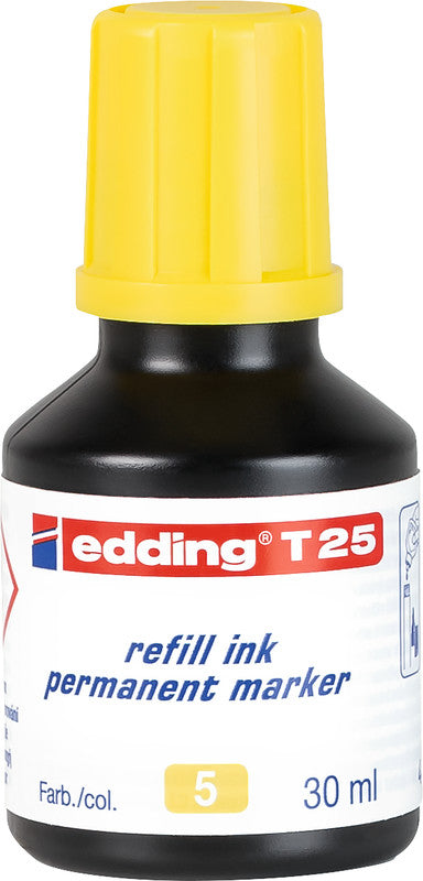 Edding Marker-Nachfüllung – Gelb, wasserfest, lichtbeständig, geruchsarm, 30 ml