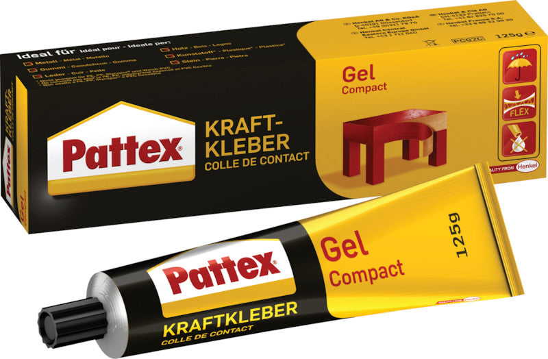 Pattex Kontaktkleber – wasserfest, für Metall, Holz, Kunststoff, 125 g, gelb