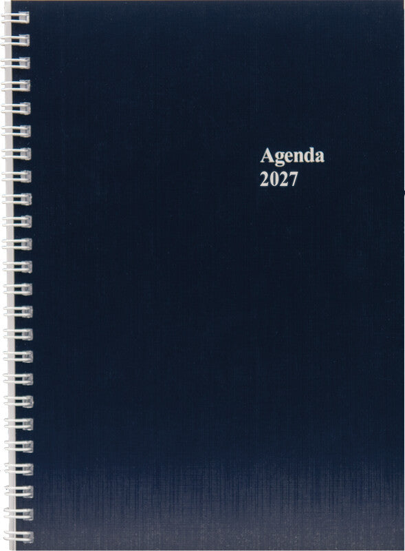 Simplex Agenda – 1 Woche/2 Seiten, Wire-O, A5, Jan–Dez 2027, mehrsprachig, Blau, FSC