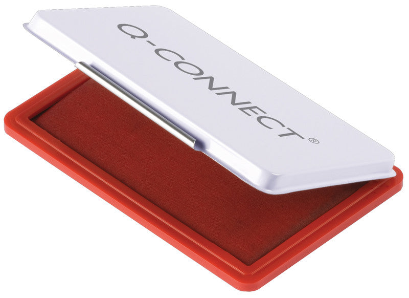 Q-CONNECT Stempelkissen – getränkt, Metall, Rot