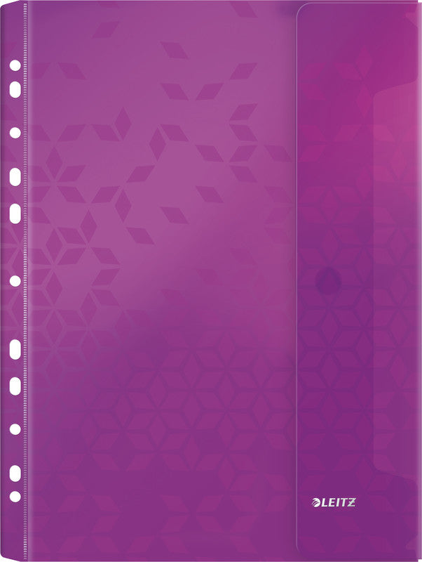 Leitz WOW A4 Prospekthülle, Eurolochung, 200 µm, Seitenklappe, Klettverschluss, 40 Blatt, assortiert – 6 Stück