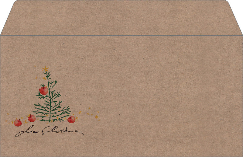 Sigel Weihnachts-Couvert C5/6 Weihnachten mit Äpfeln, mehrfarbig, gummierte Klappe, 100 g/m² – 50 Stk.