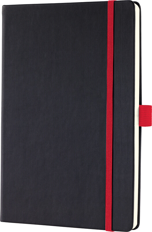 Sigel Notizbuch A5, kariert, Fadenheftung, 194 Seiten, 80 g/m² – schwarz