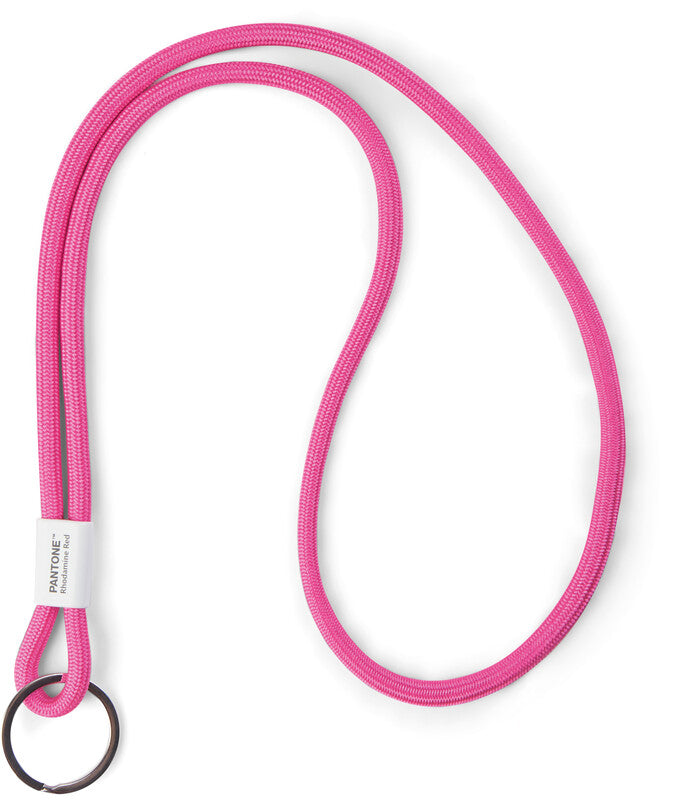 Pantone by Copenhagen Textilband – mit Schlüsselring, Nylon/Metall, Rhodaminrot, Bandlänge 48 cm