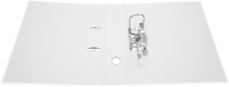 Biella Plasticolor Ordner – A4 Hochformat – 2-Ring Hebelmechanik, Rücken 70 mm – Weiss, Karton, mit Niederhalter