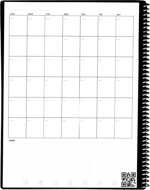 Rocketbook Fusion Smart Spiralbuch, Hardcover, 42 Seiten, 90 g/m² – Schwarz, für Rocketbook App