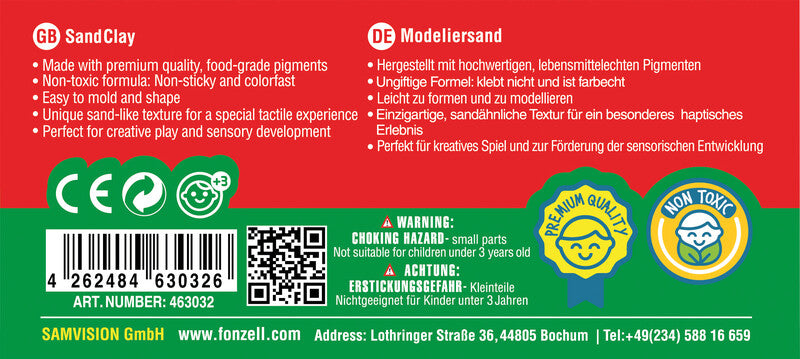 Fonzell Bastelset Modelliersand Kneten – 32-teilig – 300 × 200 × 140 mm