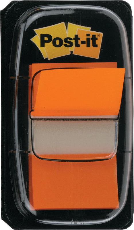 Post-it Indexstreifen – 25,4×43,2 mm – orange, 2×50 Stück, mit Dispenser, Kunststoff