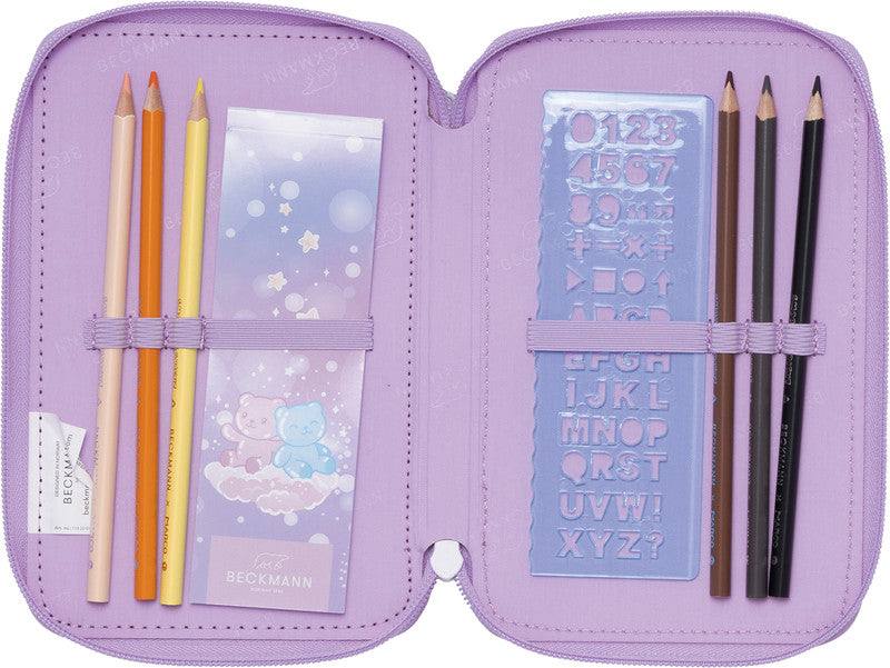 Beckmann Klassisches Etui Triple, gefüllt, 28-teilig – Candy – Kunststoff – 13 × 20,5 × 7 cm