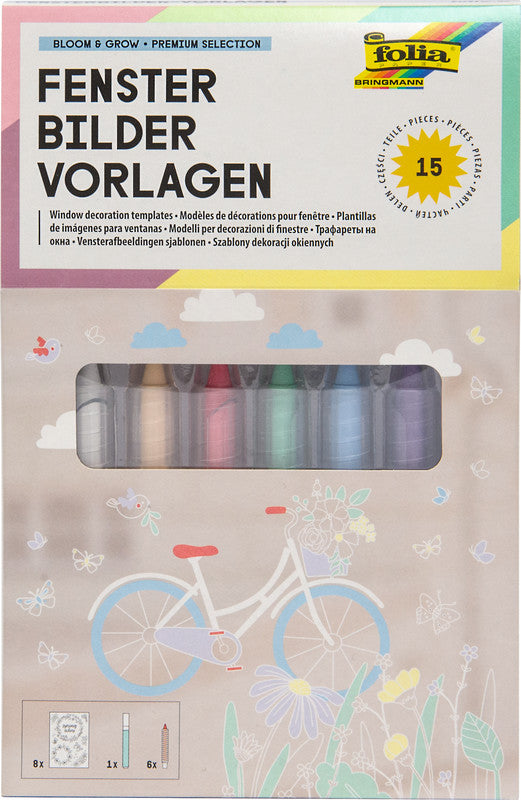 Folia Fensterbilder-Set – 8 Malvorlagen – 520 × 730 mm