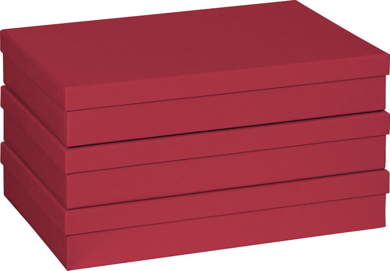 Stewo Geschenkbox – neutral – mit Strukturprägung, FSC-zertifiziert – 330 × 60 × 240 mm – dunkelrot