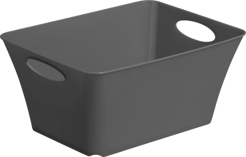 Rotho Aufbewahrungsbox Living – Kunststoff, Anthrazit, 21,6 × 13,5 × 29,5 cm
