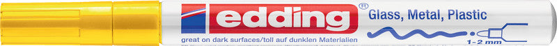 Edding Permanentmarker für dunkle und transparente Materialien – Gelb