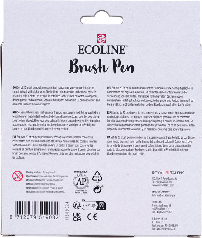 Talens ecoline Filzstifte, 20 Farben
