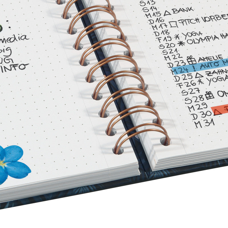 Sigel Notizbuch, punktkariert, Spiralbindung, Hardcover, 240 Seiten, perforiert, 120 g/m² – mehrfarbig
