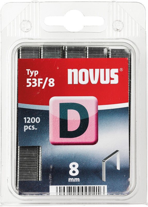 Novus Heftklammern – für Novus Heftpistole J-29 – 8 mm – Metall, silber – 1200 Stk.