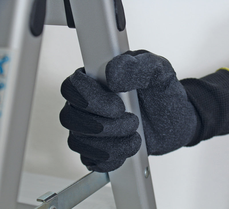 Arbeitshandschuhe – Grösse 9, 12 Paar (24 Stück) – Nylon, Latex, EN 388, CE Kat. II, Schwarz
