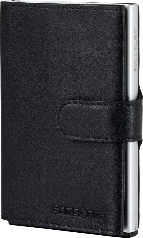 Samsonite Schiebeportemonnaie – 66 × 102 mm, Leder, Schwarz – 1 Stück
