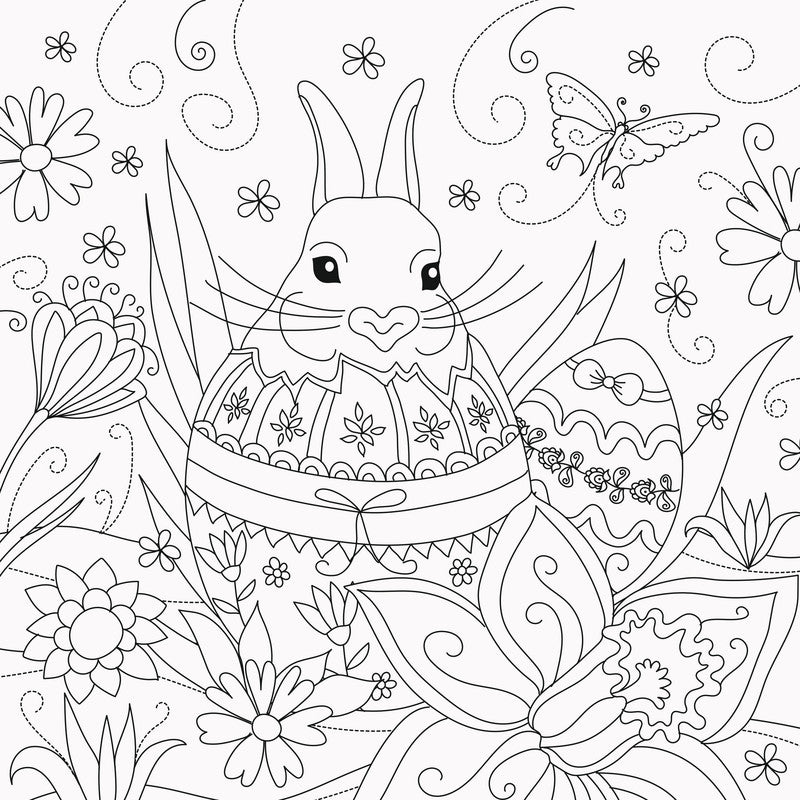 Ravensburger Frohe Ostern Malblock, Papier, 22 × 22 cm, Mehrfarbig, ab 6 Jahren