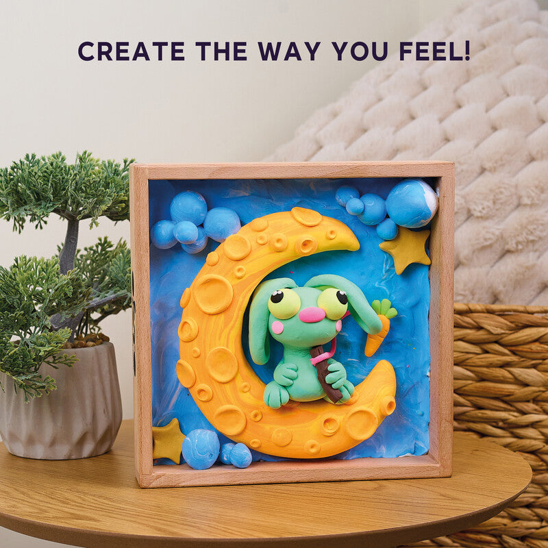 Okto Sensory Art – Modelliermasse-Set Bunny on the Moon – ab 8 Jahren – 210 × 210 mm