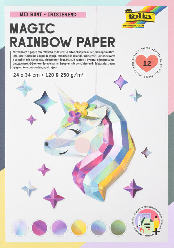 Folia Motivpapier – 230 × 340 mm – 120/250 g/m² – sortiert – 12 Blatt