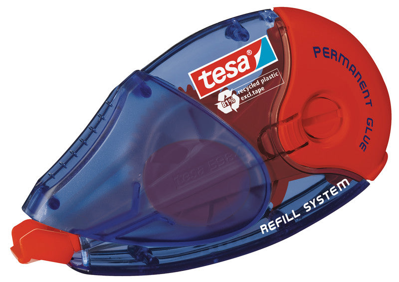 TESA ecoLogo Kleberoller – Roller, extra stark, transparent, lösemittelfrei, nachfüllbar, für Basteln