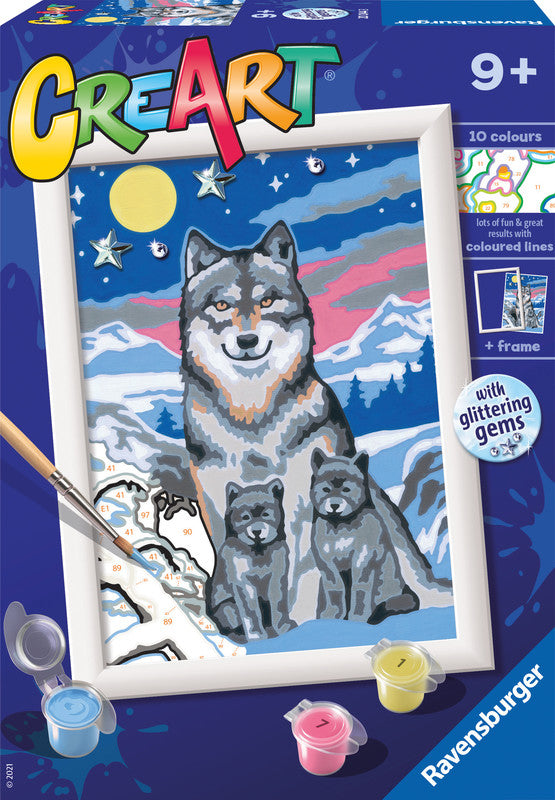 Ravensburger Malset Malen nach Zahlen Wonderful Wolf Family – ab 9 Jahren – 1 Seite – 130 × 180 mm
