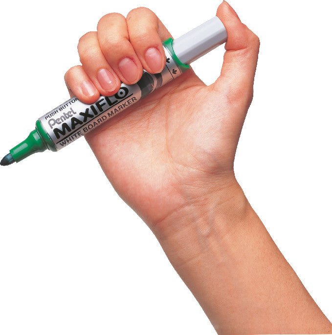 Pentel Whiteboard-Marker Maxiflo MWL5M – Konische Spitze 6 mm – Grün – Trocken abwischbar